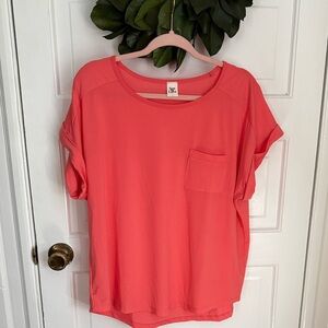 Lightweight Coral Pocket Top- Women